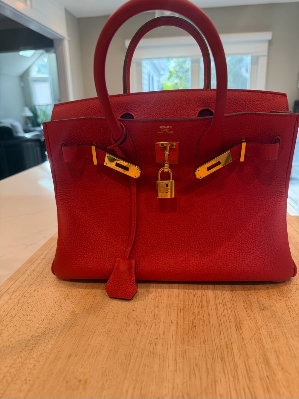 Hermès Birkin 30 Red Togo Leather Gold Hardware